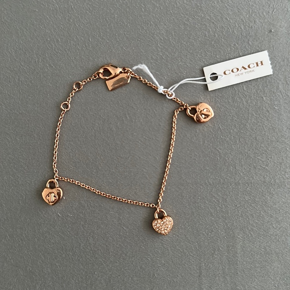 Coach Twinkling Heart Bracelet in Rose Gold